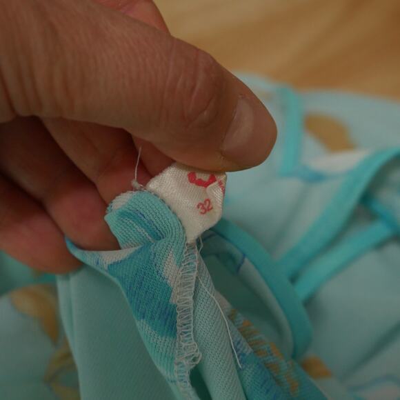 Vintage 32 XS Nightgown Pastel Blue Floral Dainty Fairy Ethereal Coquette 70s - Picture 10 of 10